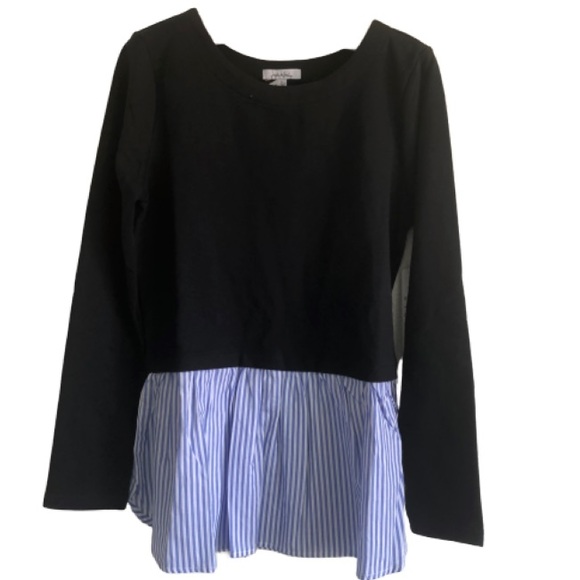 Nicole Miller Studio Womens French Terry Combo Top - Picture 2 of 8